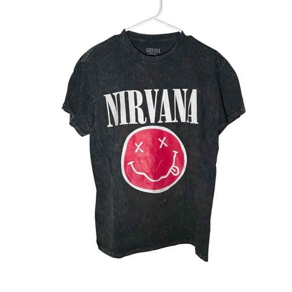 Nirvana Live '93 Band Tee Retro Oversized Distressed Black Size L NWOT - Picture 1 of 3
